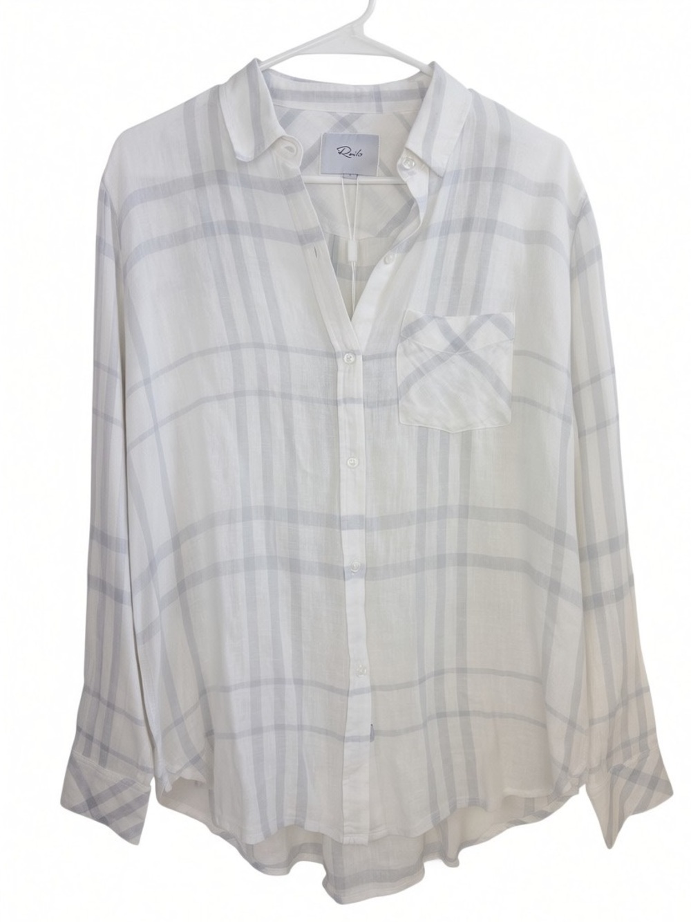 Rails Charli Button Down Shirt White/Coin Plaid Size Small NWT